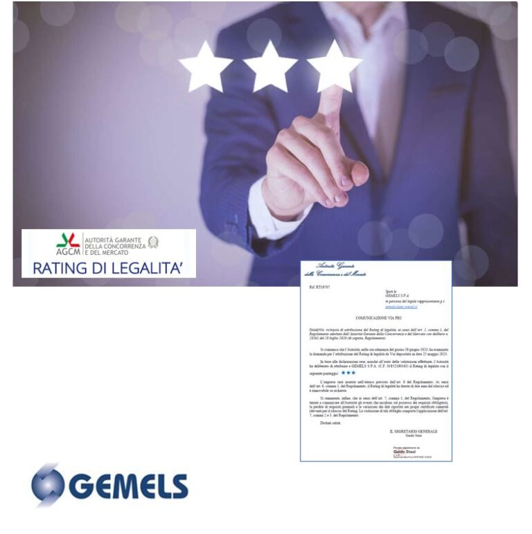 rating di legalità massimo per Gemels S.p.A